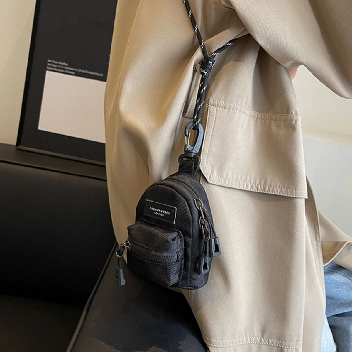 Fashionable Korean-Style Outdoor Coin Purse, Exquisite Ladies' Single-Shoulder Bag, Travel Headphones, Storage Coin Purse, 1 Set