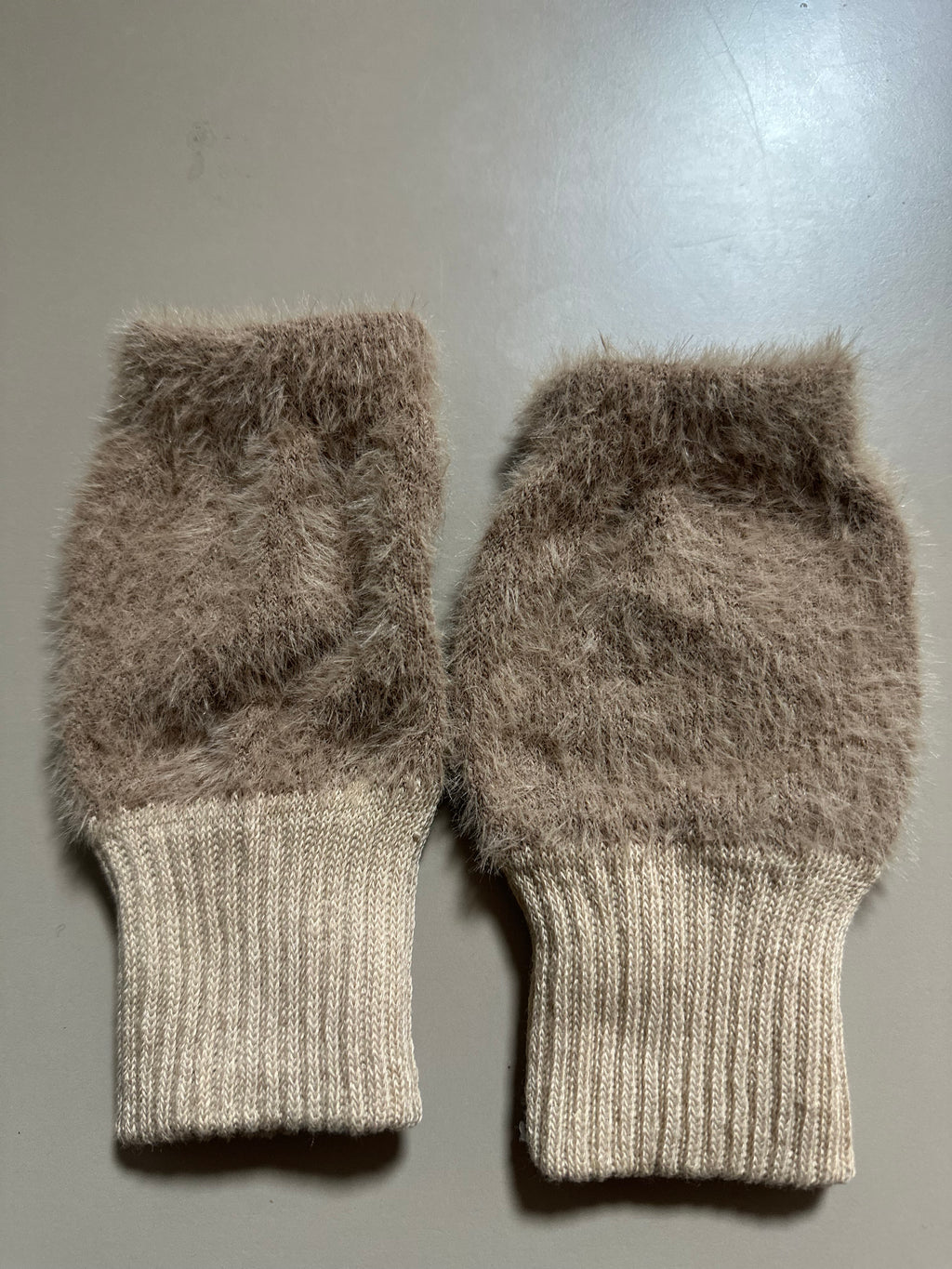 Winter soft mink fleece half-finger gloves