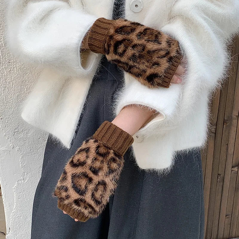 warm women's suede gloves