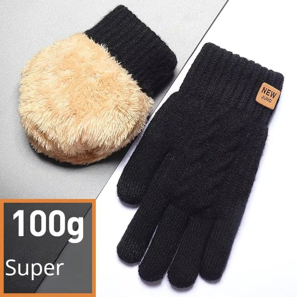 Warm wool winter gloves