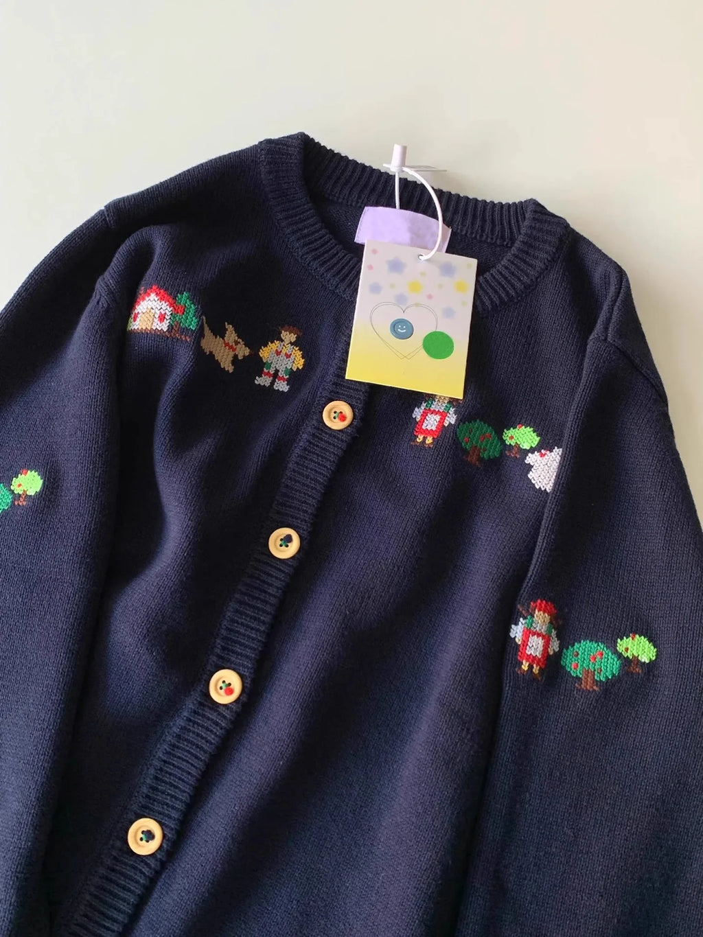 Japanese style vintage embroidered sweater
