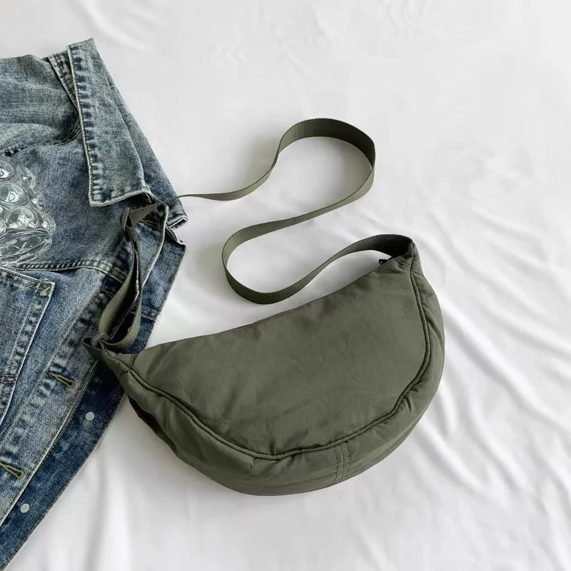 Japanese-style dumpling type light adjustable shoulder bag