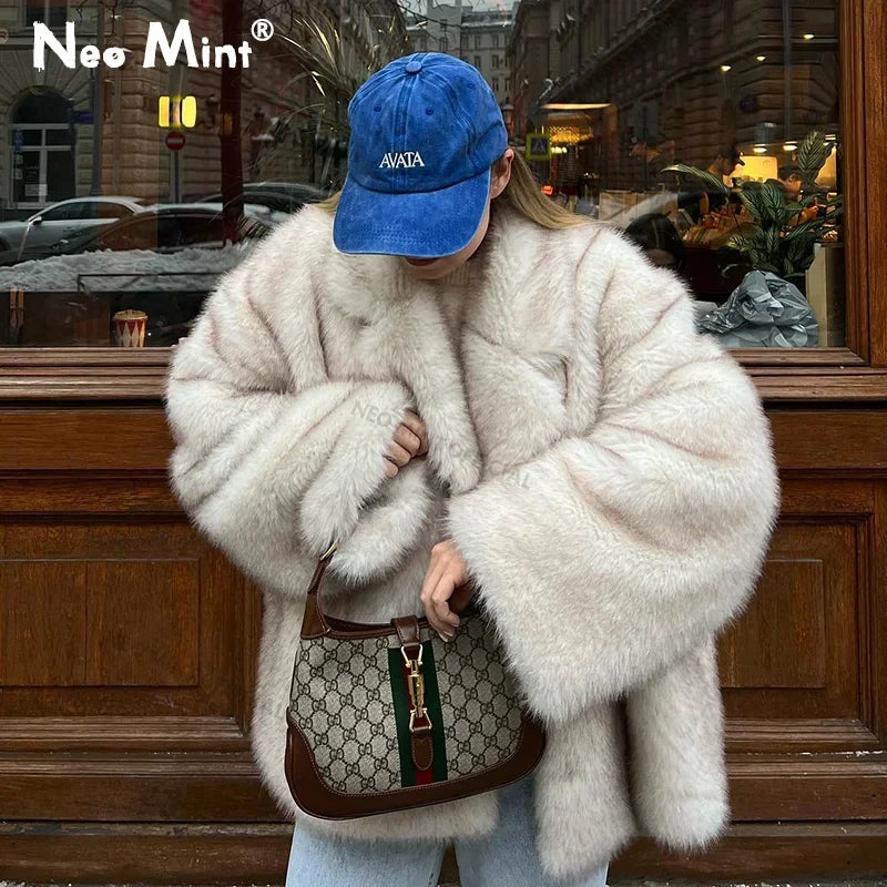 Neomint fluffy fur jacket