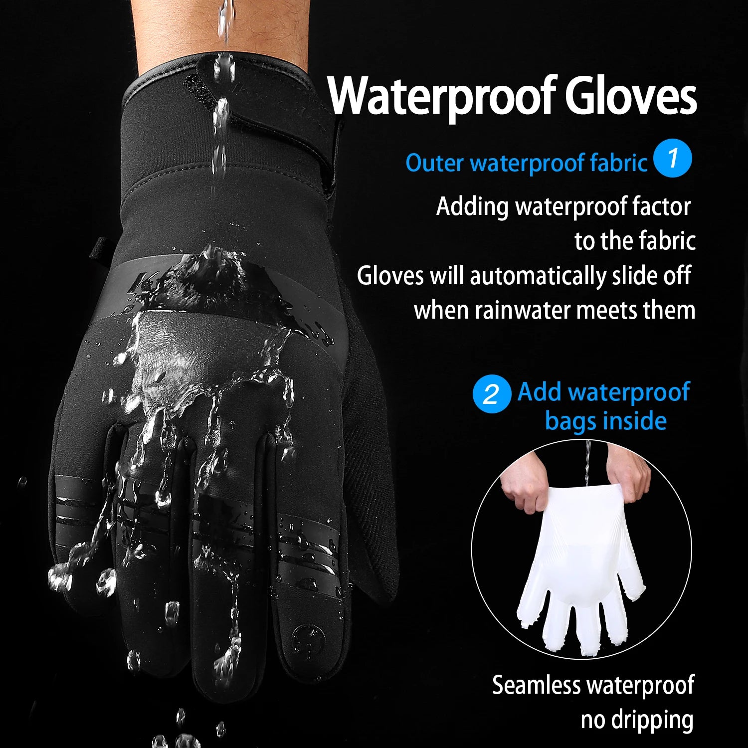 Winter warm waterproof gloves